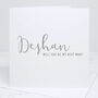 Personalised Best Man Calligraphy Wedding Card, thumbnail 2 of 4