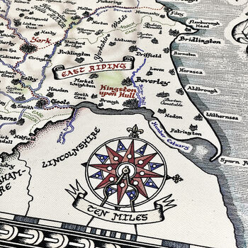Yorkshire Map Tea Towel, 7 of 12