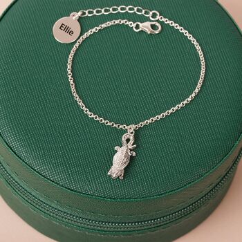 Personalised Bearded Dragon Silver Chain Bracelet, 2 of 7