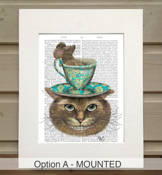 Cheshire Cat Book Print, Framed Or Unframed, 2 of 8