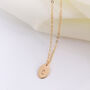 Small Gold Oval Personalised Necklace, thumbnail 3 of 4