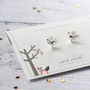 Christmas Fox Sterling Silver Studs, thumbnail 2 of 9