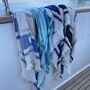 Riviera Striped Peshtemal Towel Marine Mint, thumbnail 7 of 9