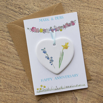 Personalised Birth Flower Keepsake Anniversary Card, 3 of 3