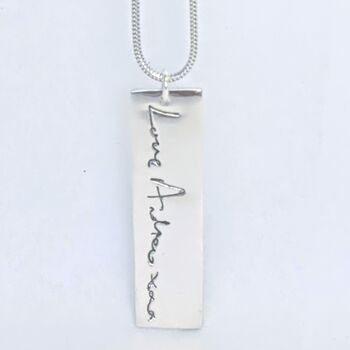 Recycled Silver Fingerprint Tag Necklace, 3 of 8