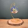 Diy Air Plant Terrarium Kit Hanging Terrarium Gift Blue Moss With Optional Gold Stand, thumbnail 4 of 7