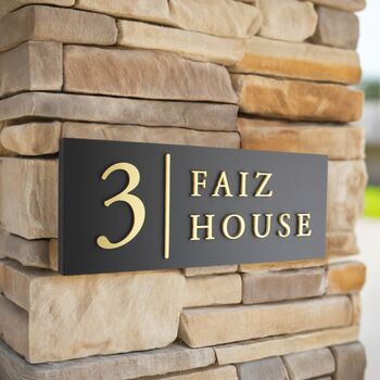 Personalised House Sign With Dividing Line, 2 of 10