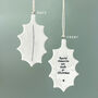 Porcelain Holly Ornament Memories Made At Christmas Keepsake Gift, thumbnail 1 of 4