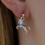 Sterling Silver Unicorn Earrings, thumbnail 2 of 6