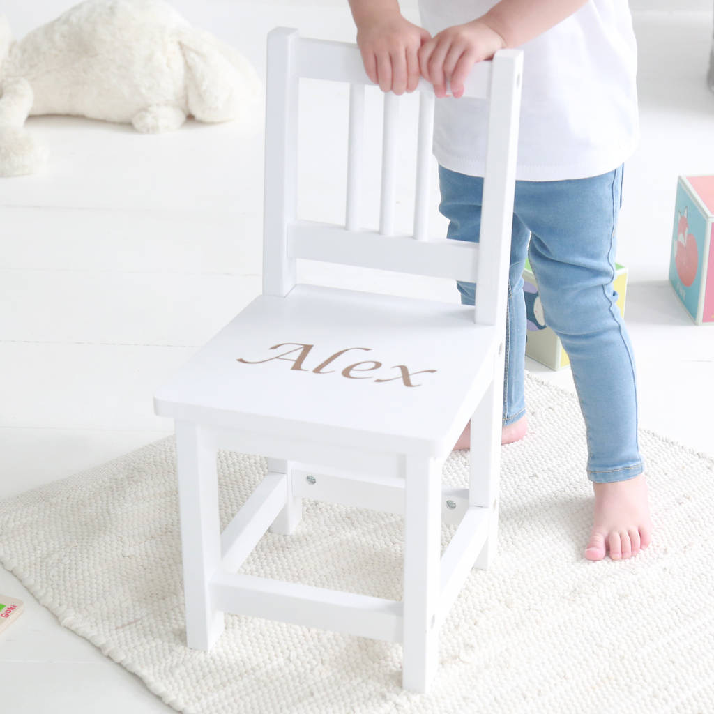 Personalised White Wooden Children's Chair By My 1st Years