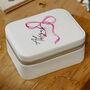 Personalised Pink Bow Travel Jewellery Box Gift For Her, thumbnail 4 of 6