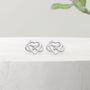 Celtic Knot Heart Stud Earrings In Sterling Silver, thumbnail 1 of 12