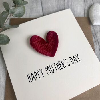 Happy Mother's Day Velvet Heart Card, 4 of 5