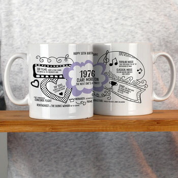 50th Birthday Gift Personalised 1976 Mug, 2 of 10