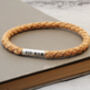 Mens Personalised Braided Cork Bracelet Natural, thumbnail 3 of 7