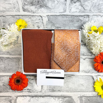 Spice Paisley Wedding Tie Set, 3 of 6