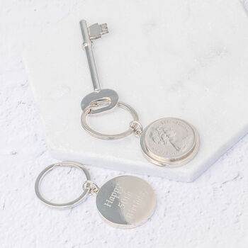 1975 50th Birthday Personalised Ten Pence Keyring, 2 of 8