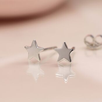 Mini Sterling Silver Star Stud Earrings, 3 of 8