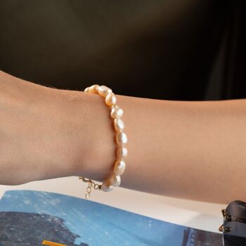 'Modern Elegance' Pink Baroque Pearl Bracelet, 5 of 9