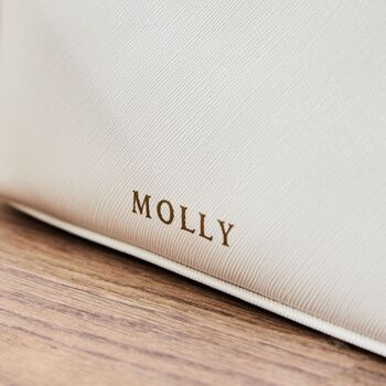 Personalised Medium White Make Up Bag, 3 of 4