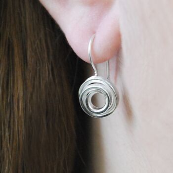 Spiral Ribbon Sterling Silver Hook Earrings, 3 of 6