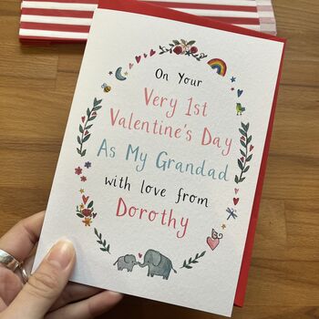 Personalised Very 1st Valentine's Day Grandad Card, 2 of 3