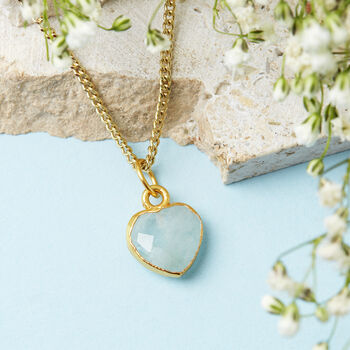 Gold Plated Heart Birthstone Necklace, 5 of 12