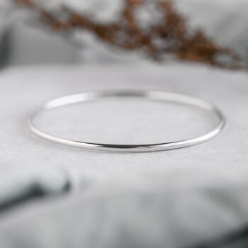Sterling Silver Plain Bangle, 3 of 5