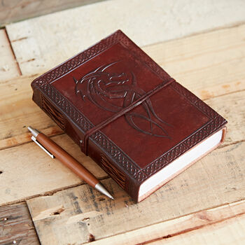 Indra Celtic Dragon Leather Journal, 2 of 9