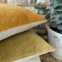 The Velvet And Linen Cushion Mustard Yellow, thumbnail 1 of 7