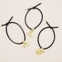 Gold Alphabet Hair Ties, thumbnail 1 of 4