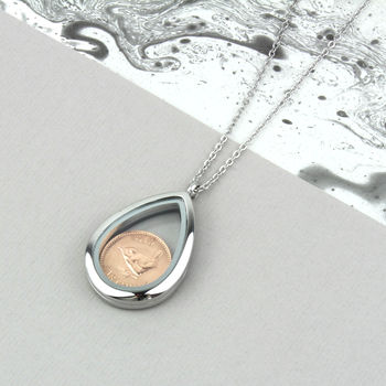 70th/80th Birthday Farthing Locket Necklace, 7 of 12