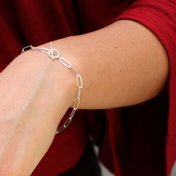 18ct Gold Plated Or Sterling Silver T Bar Bracelet, 2 of 3