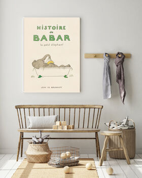 Babar The Elephant Bath Nursery Art Print, 2 of 3