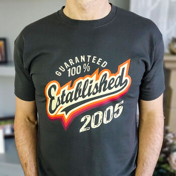 'Established 2005' 18th Birthday Gift T Shirt, 4 of 10
