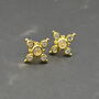 Rainbow Moonstone Gold Studs: Sterling Silver Earrings, thumbnail 1 of 7