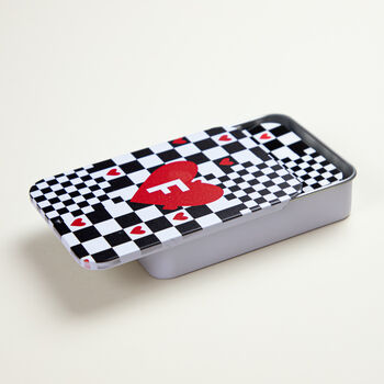 Personalised Heart Checker Playing Cards In A Tin, 3 of 7