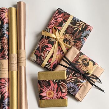 Black And Gold Luxury Eco Friendly Gift Wrap Set, 2 of 3