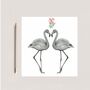 Flamingo Kisses Under The Mistletoe Christmas Card, thumbnail 2 of 5