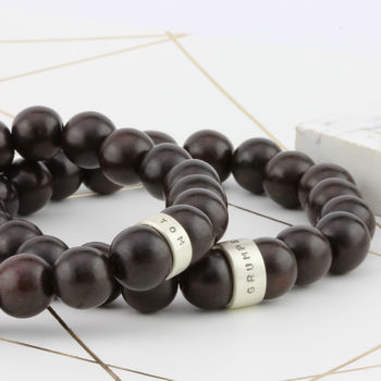 Personalised Wooden Bead Mens Bracelet, 8 of 10