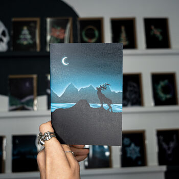 Stag Winter Mountain Card, 3 of 3