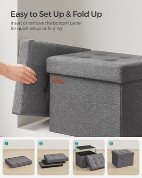 Compact Foldable Ottoman Footrest With Storage, 9 of 10