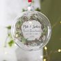 First Married Christmas Wreath Glass Bauble, thumbnail 5 of 9