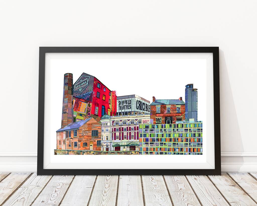 Sheffield Skyline Collage Illustration Art Print, 1 of 3