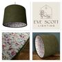 Mabel Tussock Green Tweed Floral Lined Lampshades, thumbnail 8 of 8