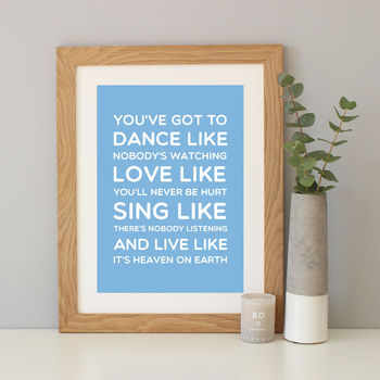 'Dance Like' Inspirational Quote Print, 12 of 12