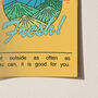 Get Outside And Feel Fresh! Mountain Typography Print, thumbnail 3 of 6