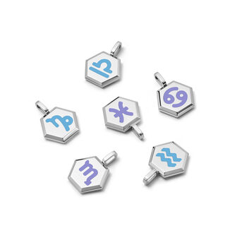 Zodiac Silver Glowing Pendant Necklace With Uv Keyring Torch, 2 of 12