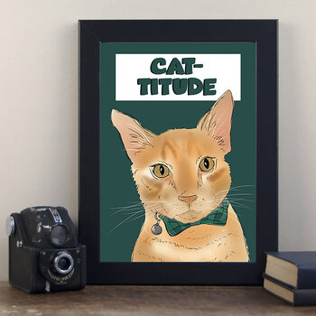 Funny Art Print For Cat Lovers Cattitude, 3 of 4