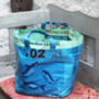 Recycled Storage Bag, Green And Blue Fish, Medium, thumbnail 2 of 5
